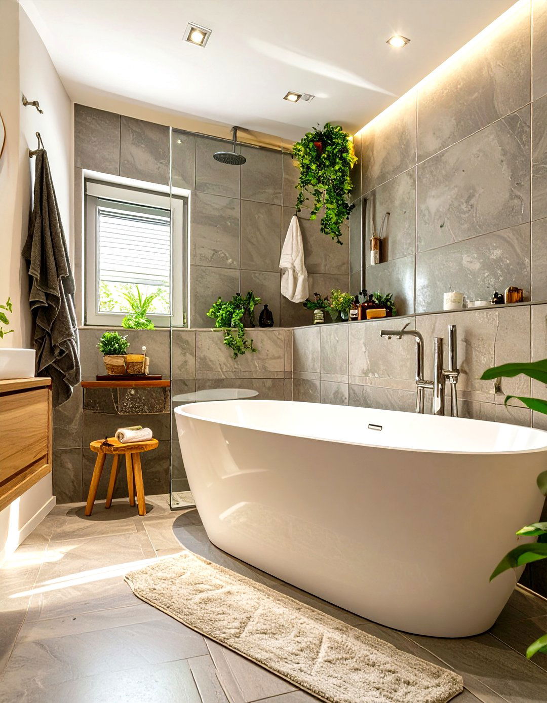 Asymmetrical Tub Design - 30 small bathroom ideas with tub