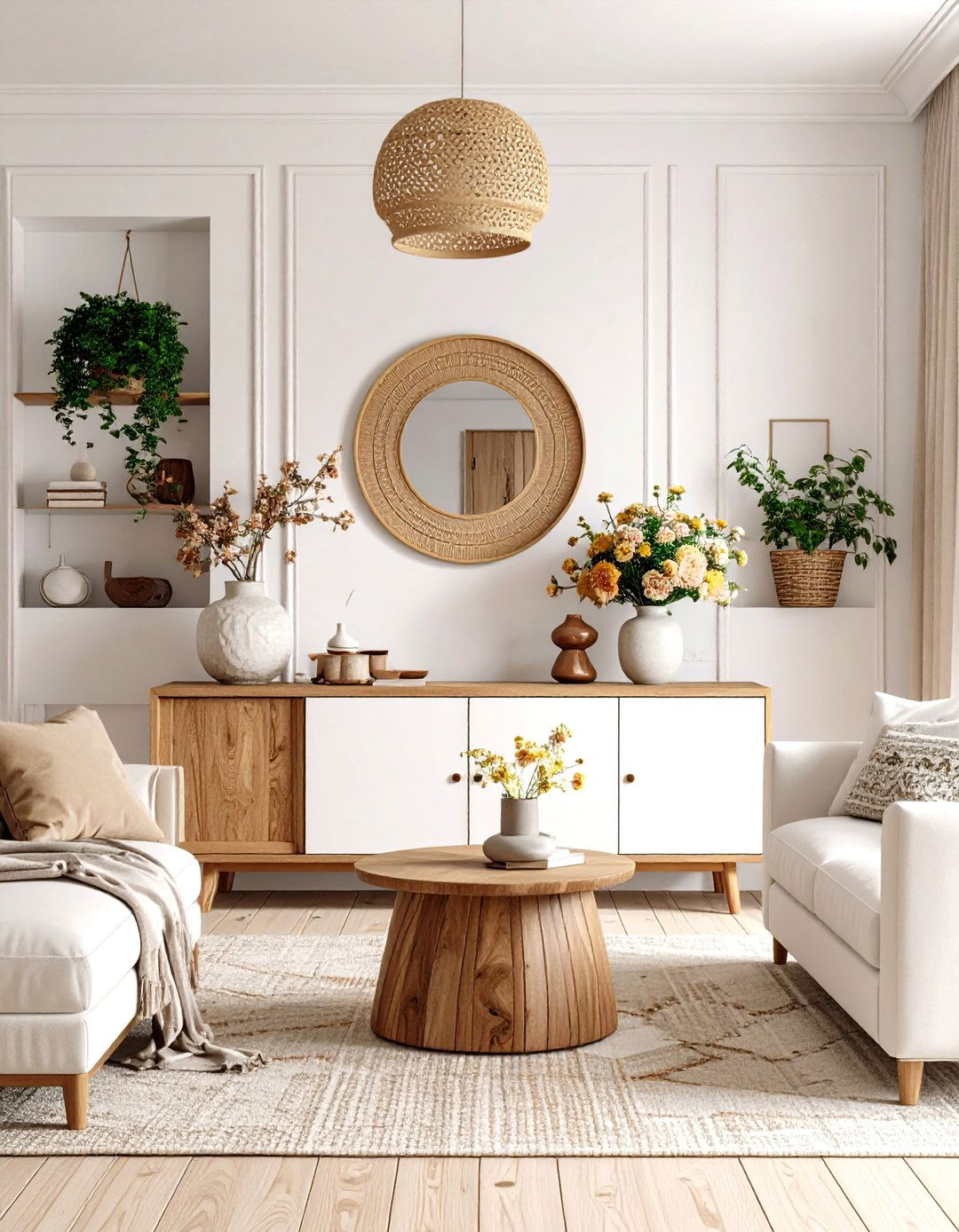 Asymmetrical and Geometric Living Room Cabinet - 30 living room cabinet ideas