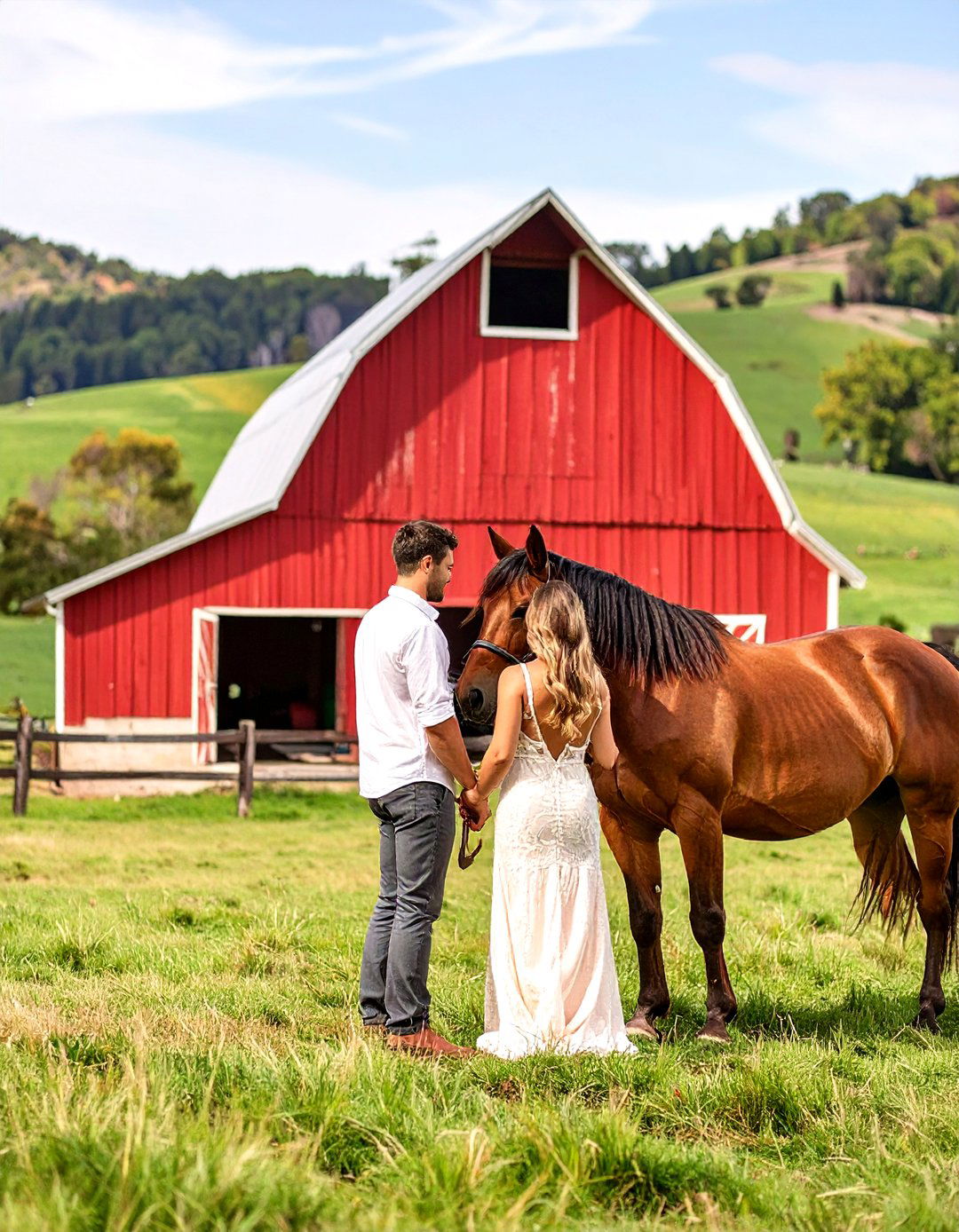 At a Local Farm with Animals - 30 outdoor engagement photo ideas