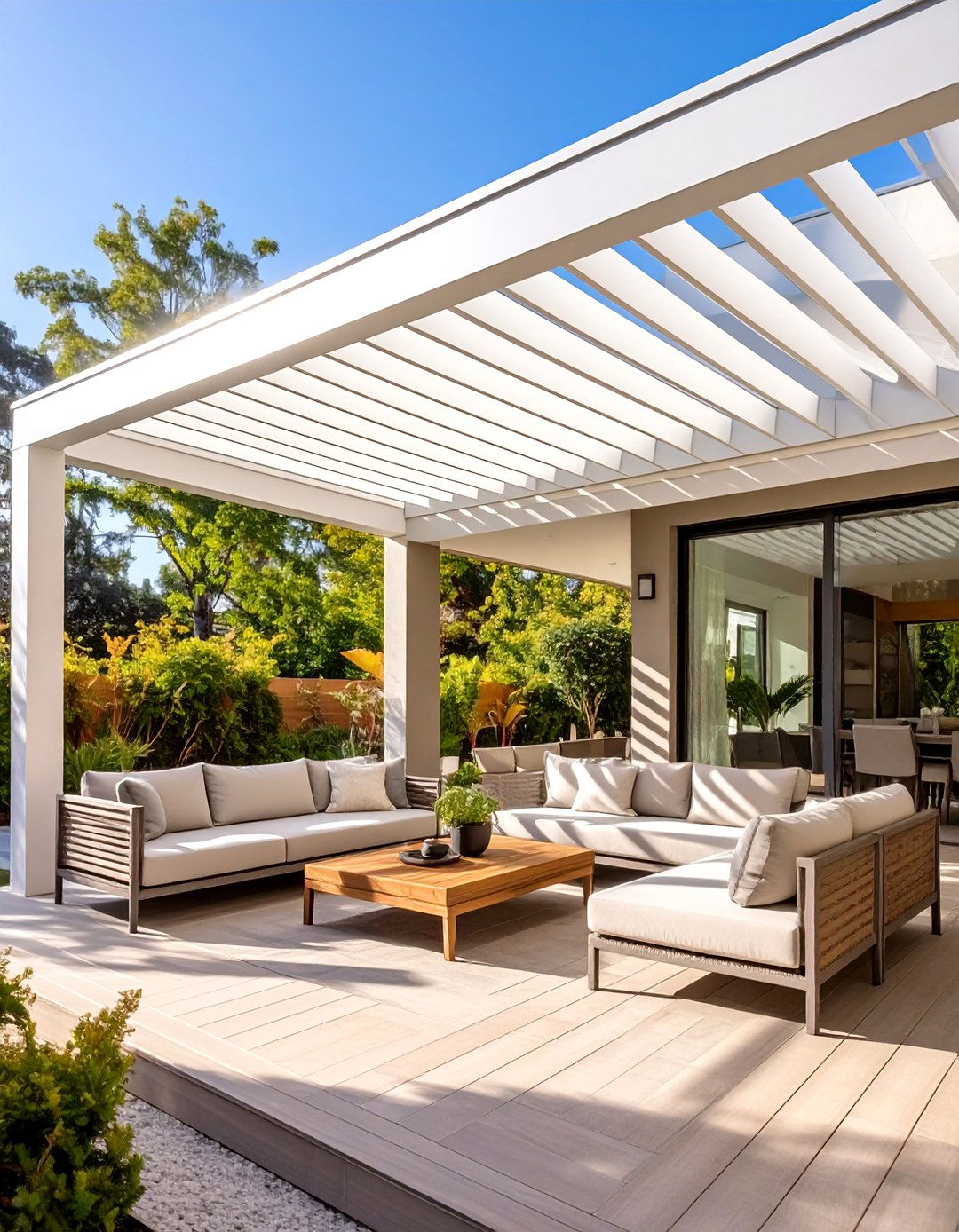 Attached Louvered Deck Pergola - 30 deck pergola ideas