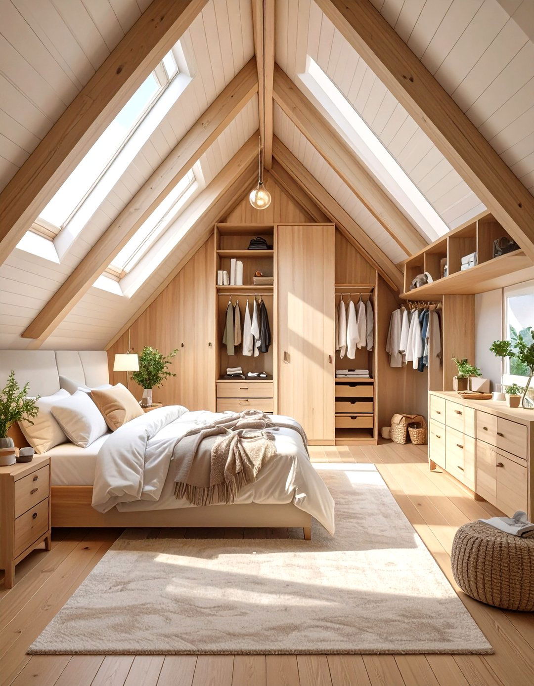 Attic Bedroom with a Built in Wardrobe - 30 modern attic bedroom ideas