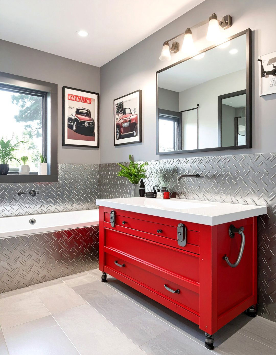 Automotive Garage Bathroom - 30 mens bathroom ideas
