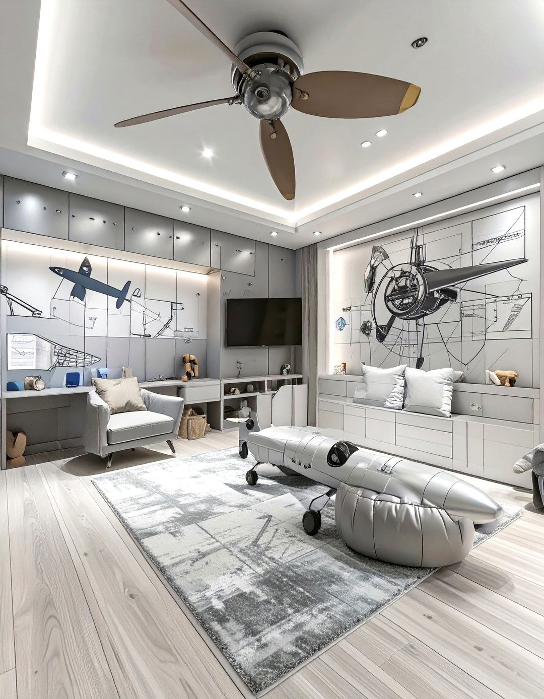 Aviation Hangar Game Room - 30 game room ideas for kids