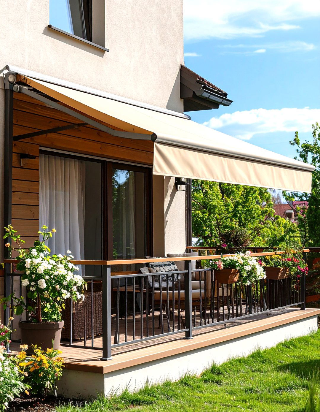 Awning with Side Panels Porch Cover - 30 porch cover ideas