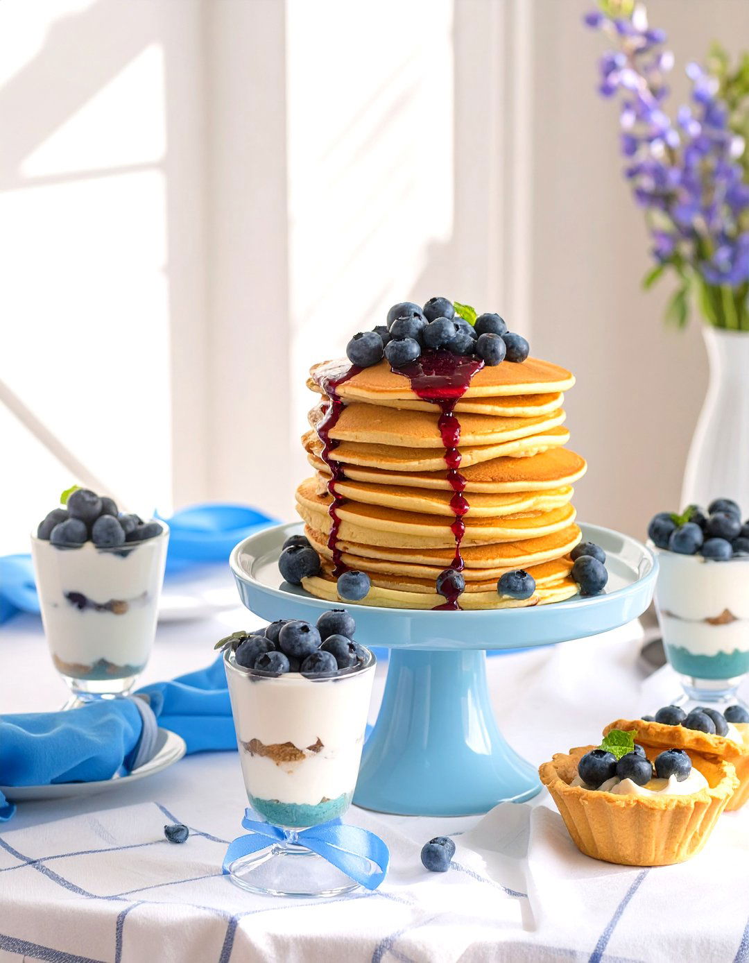 Baby Blue Breakfast and Brunch Spread - 30 baby shower food ideas boy