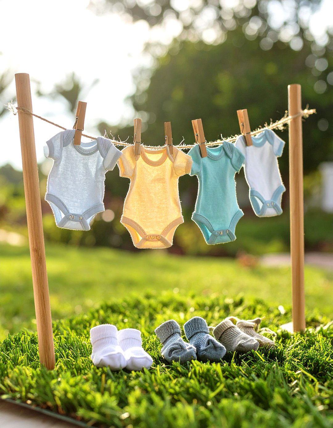 Baby Clothesline Display - 30 baby shower centerpiece ideas