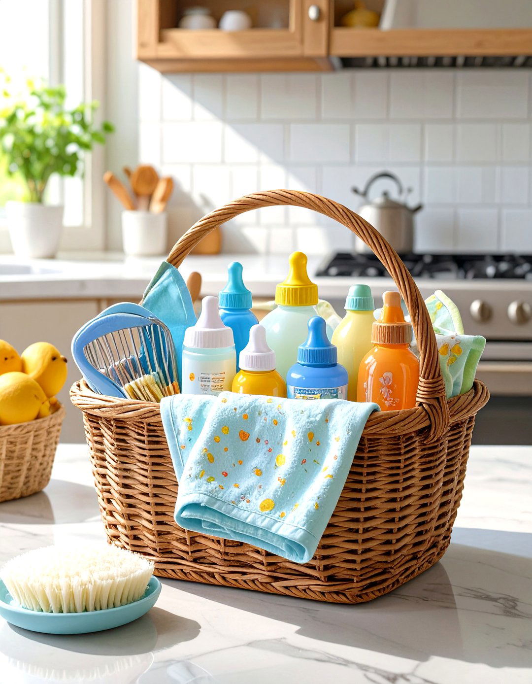 Baby Feeding Essentials Basket - 30 unique baby shower basket ideas