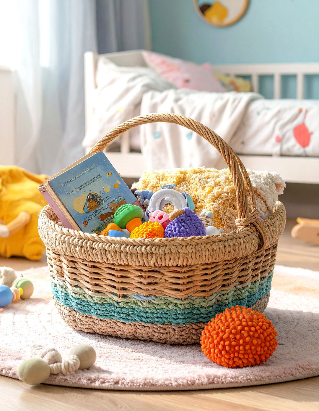 Baby Sensory Play Basket - 30 unique baby shower basket ideas