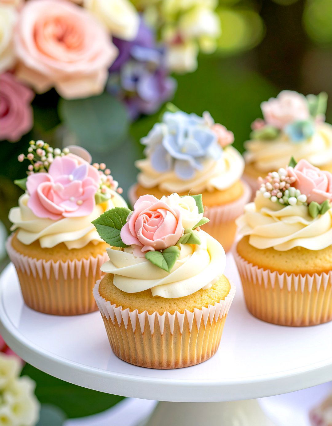Baby in Bloom Floral Cupcakes - 30 baby shower cupcake ideas