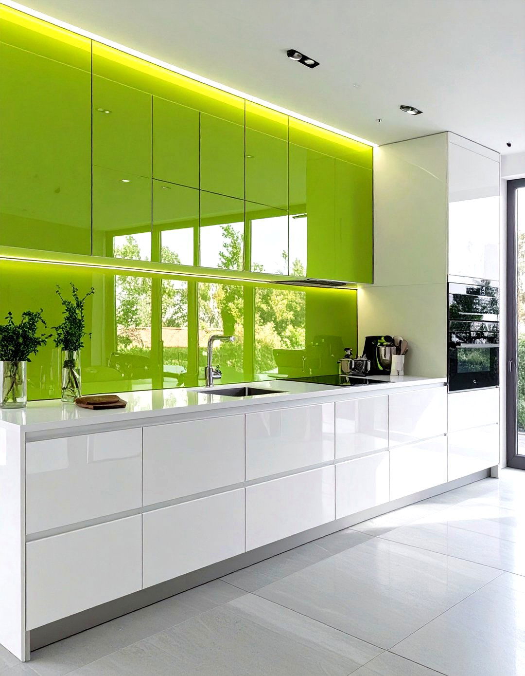 Back Painted Glass Kitchen Wall - 30 kitchen accent wall ideas