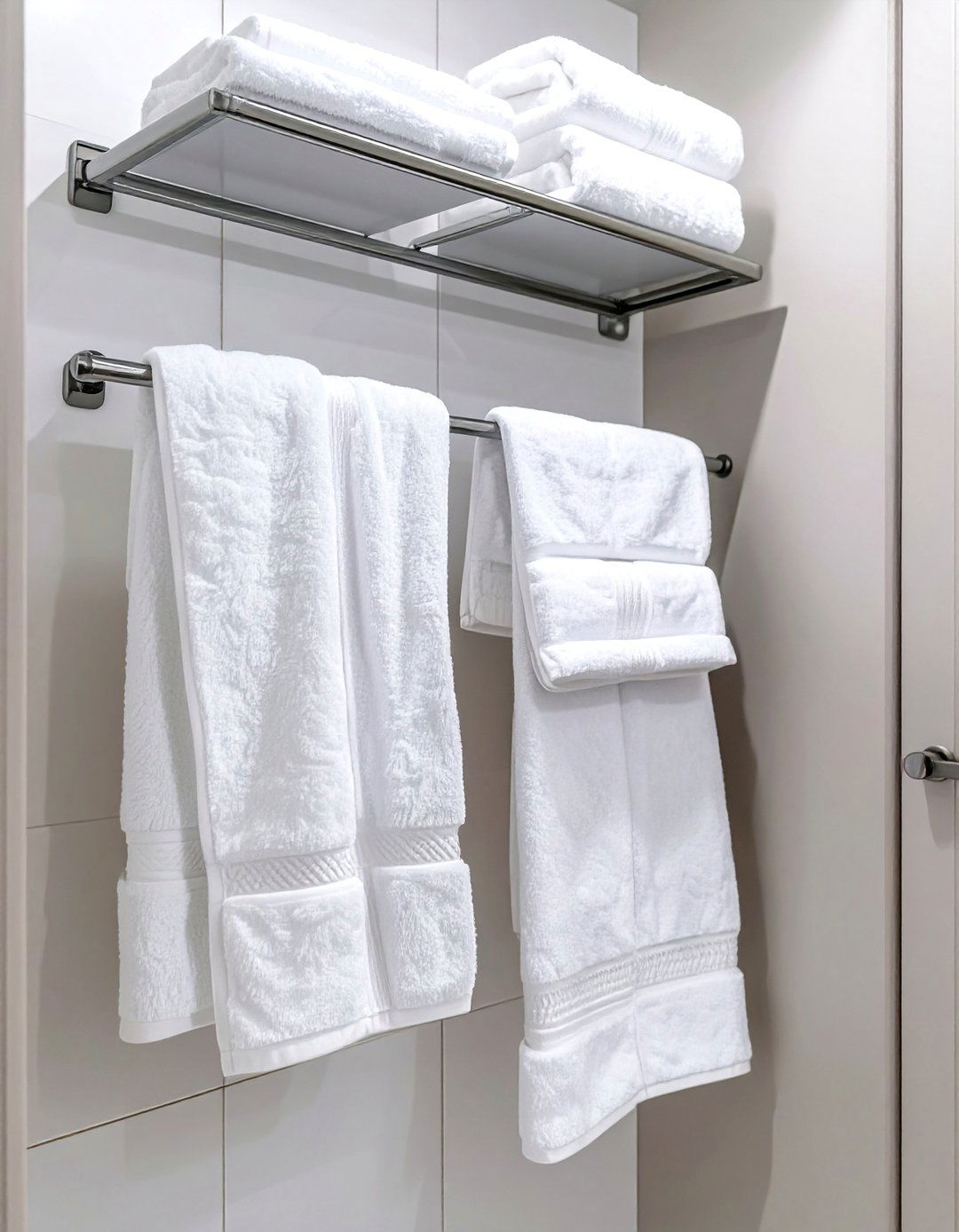 Back of Door Towel Racks - 30 bathroom closet organization ideas
