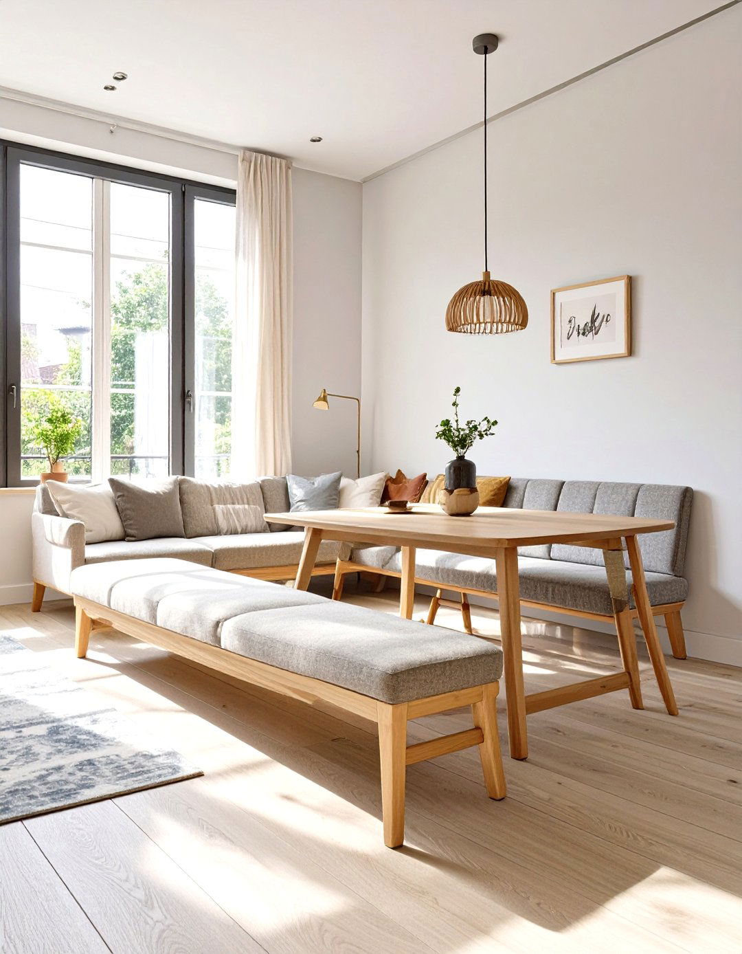 Back to Back Sofa and Dining Bench Layout - 30 small living room dining room combo layout ideas