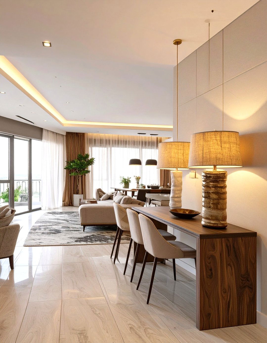 Back to Back Sofa and Dining - 30 lounge dining room ideas