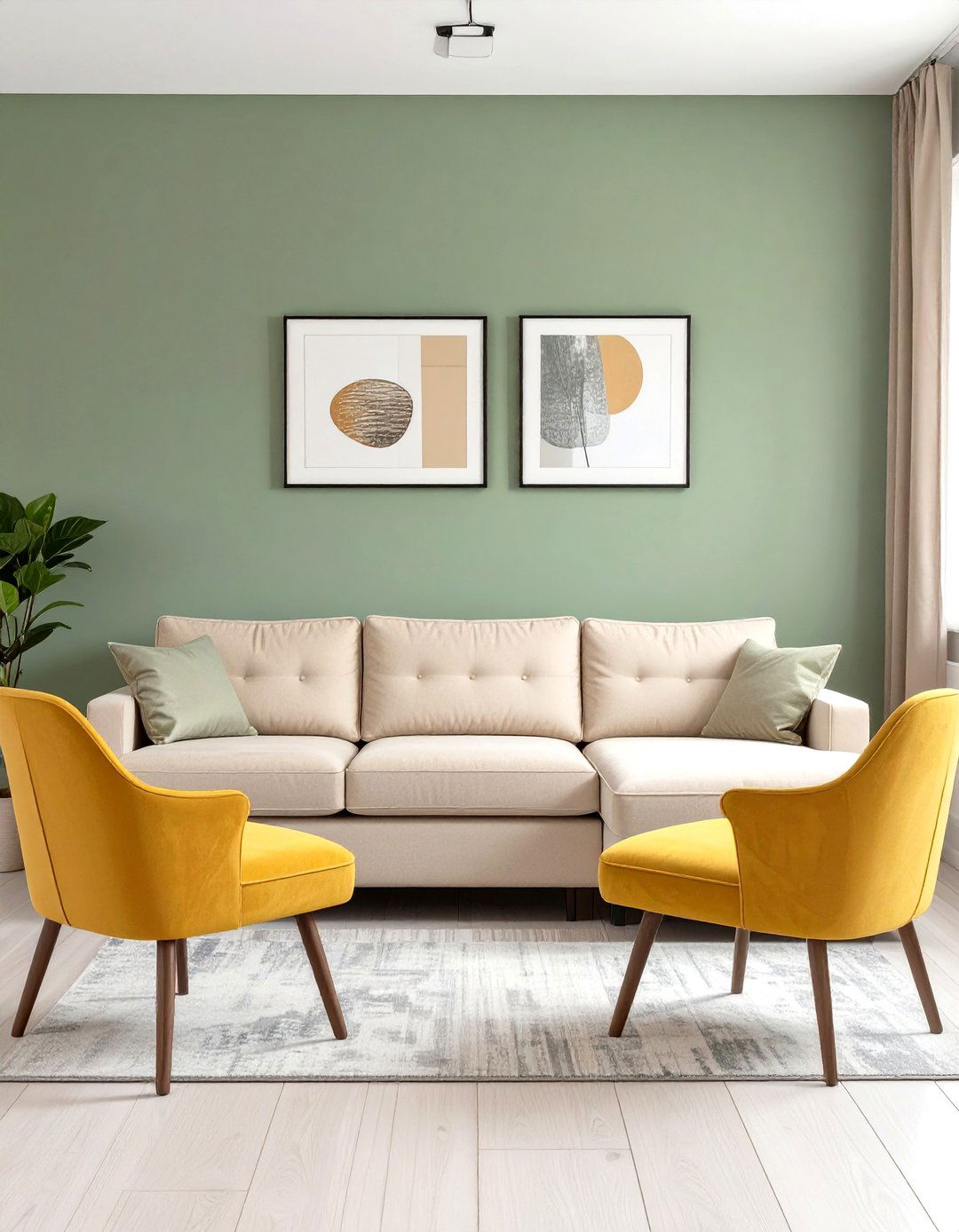 Back to Wall Sectional with Accent Chairs - 30 small living room sectional layout ideas