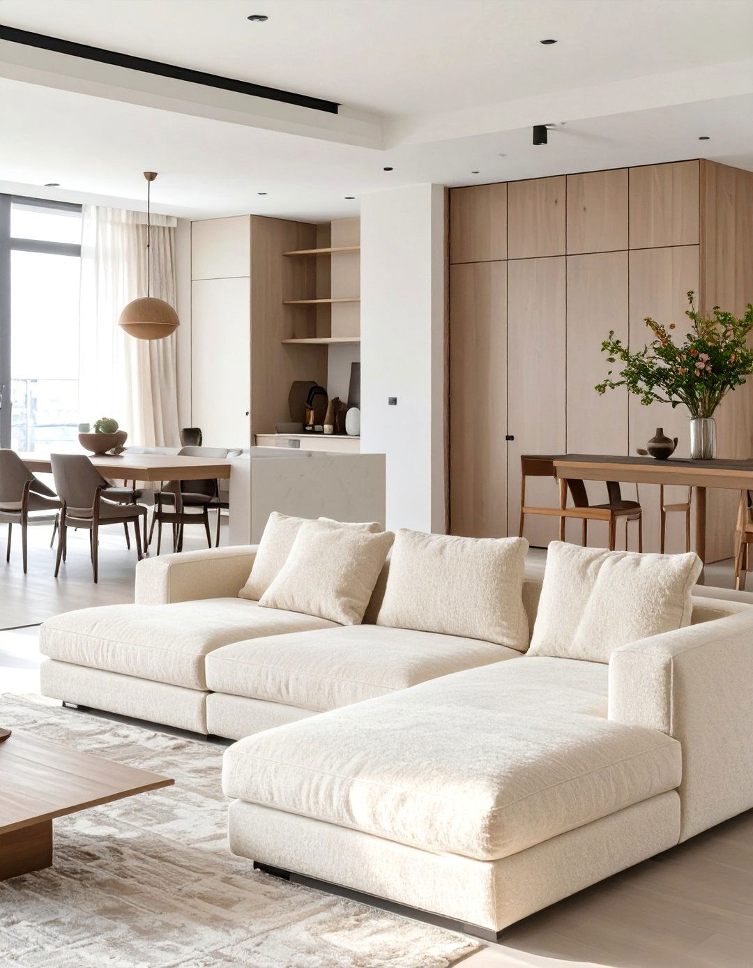 Backless Sectional as a Room Divider - 30 sectional living room ideas