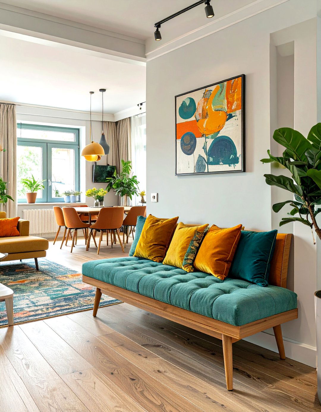 Backless Sofa or Bench - 30 small space living room ideas