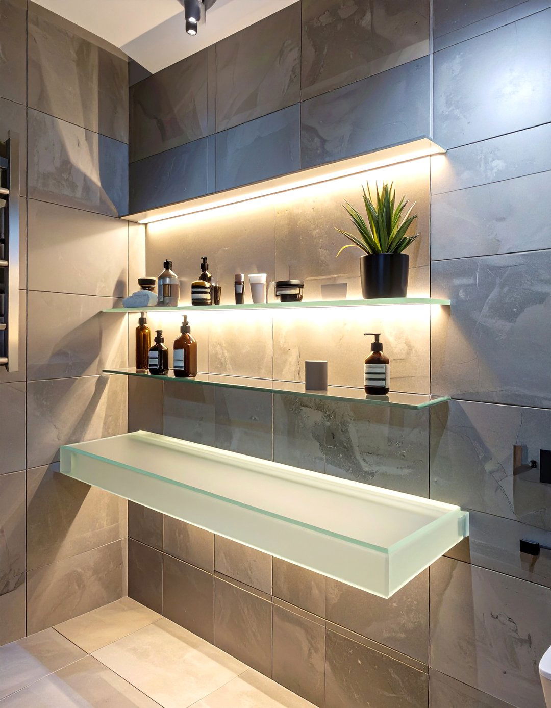 Backlit Bathroom Shelf - 30 bathroom shelf ideas