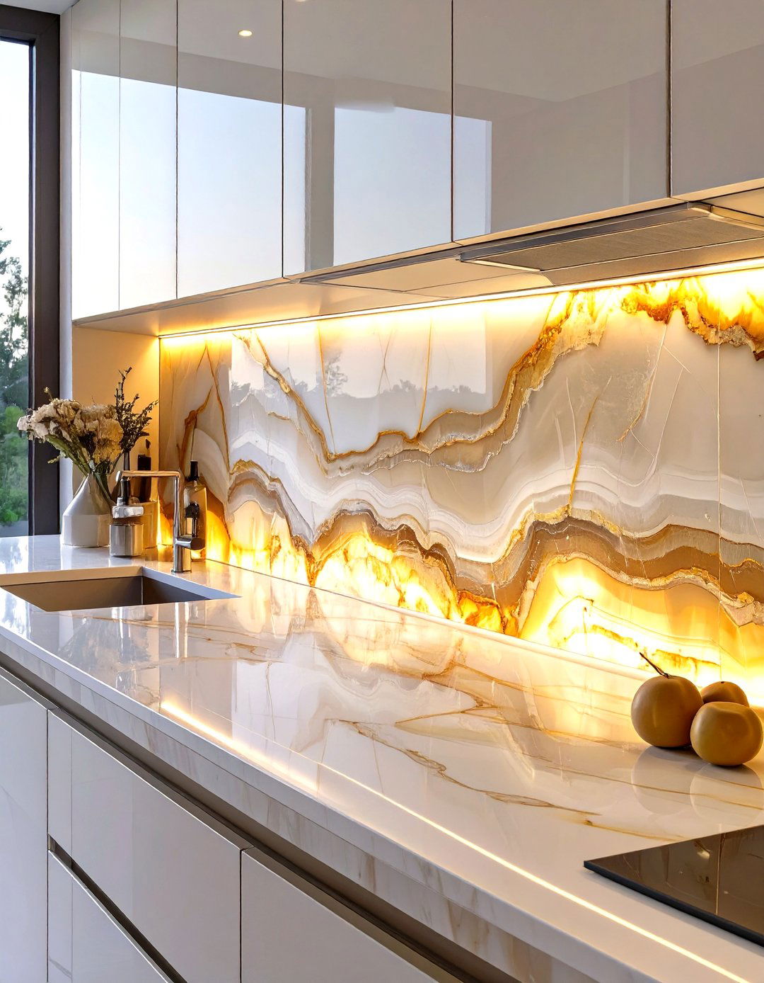Backlit Onyx Backsplash - 30 unique kitchen backsplash ideas