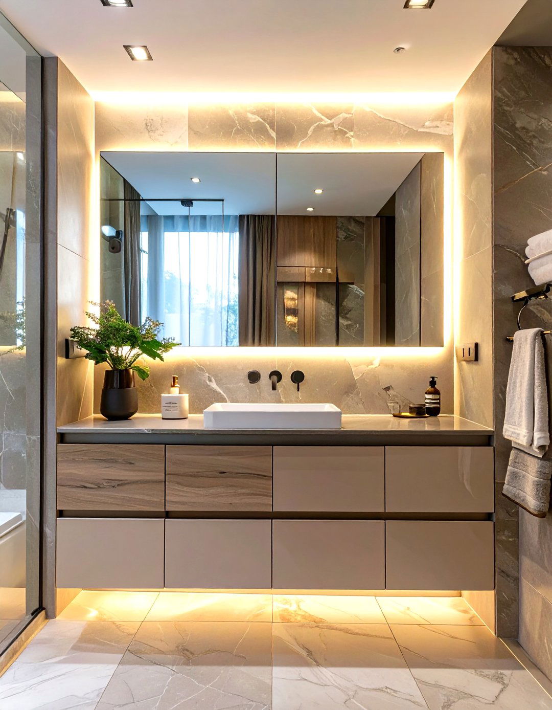 Backlit Panel Bathroom Backsplash - 30 bathroom vanity backsplash ideas