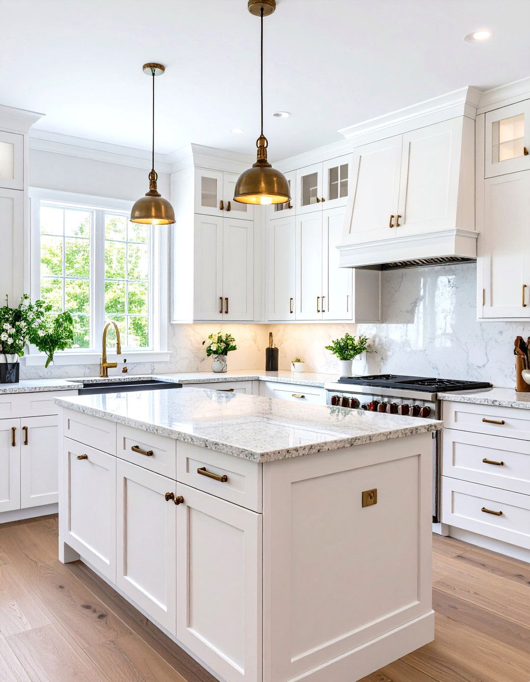 Backplates with Knobs for Added Detail - 30 kitchen cabinet hardware ideas