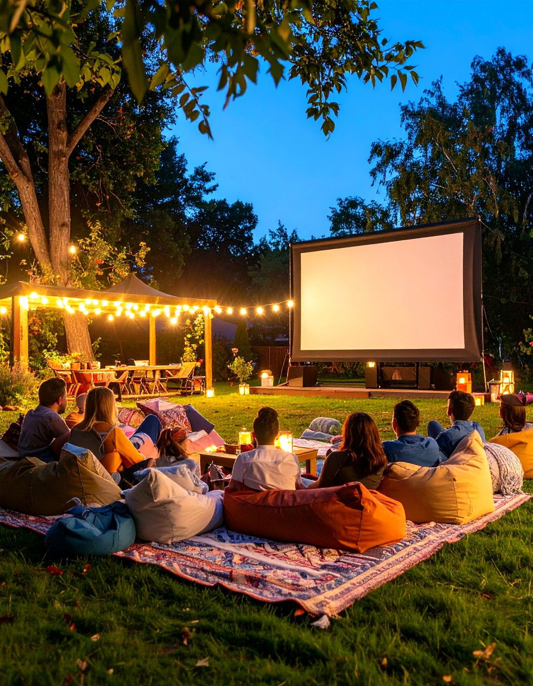 Backyard Movie Night Celebration - 30 backyard engagement party ideas