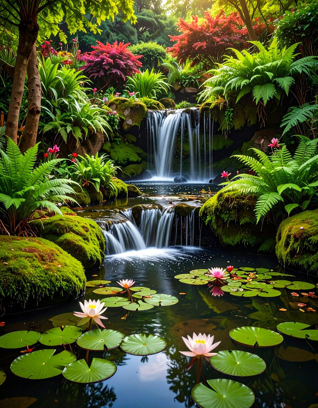Backyard Pond with Waterfall - 30 outdoor landscaping ideas