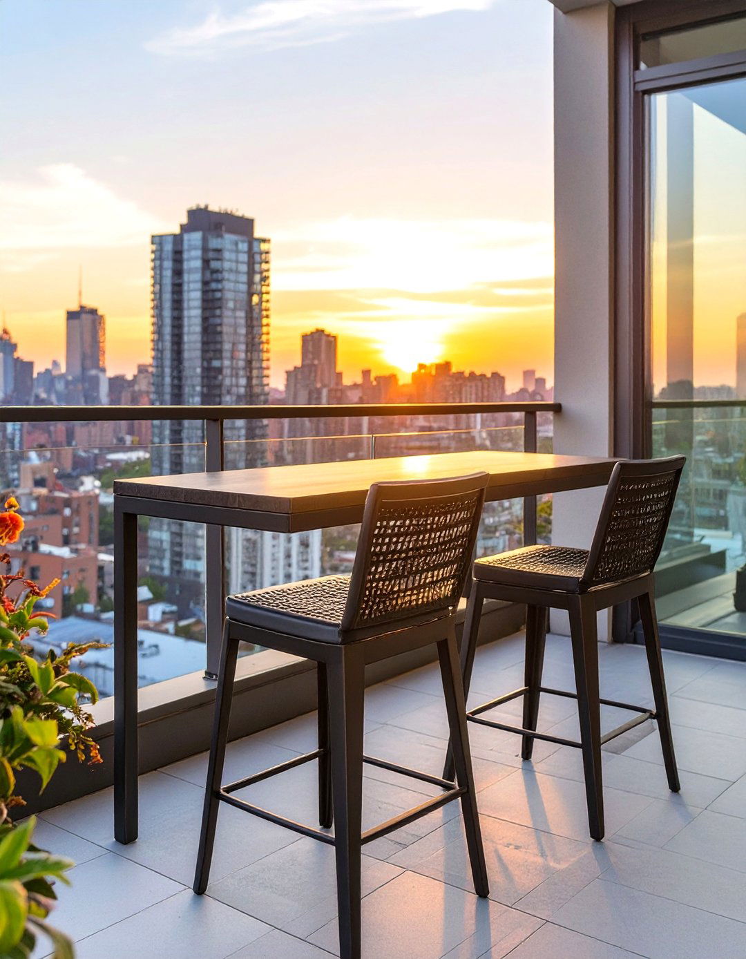 Balcony Bar Height Table Set - 30 outdoor furniture ideas