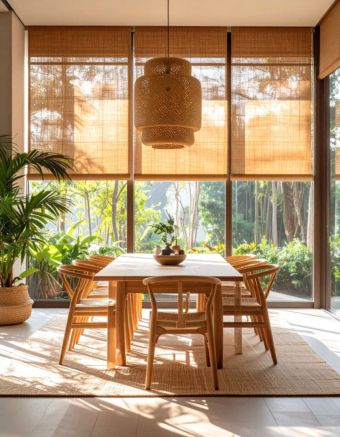Bamboo Dining Room Shades - 30 dining room curtains ideas