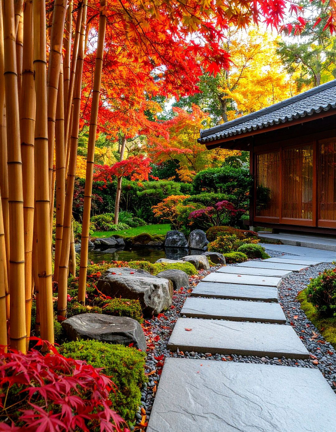 Bamboo Edging Patio Border - 30 patio border ideas