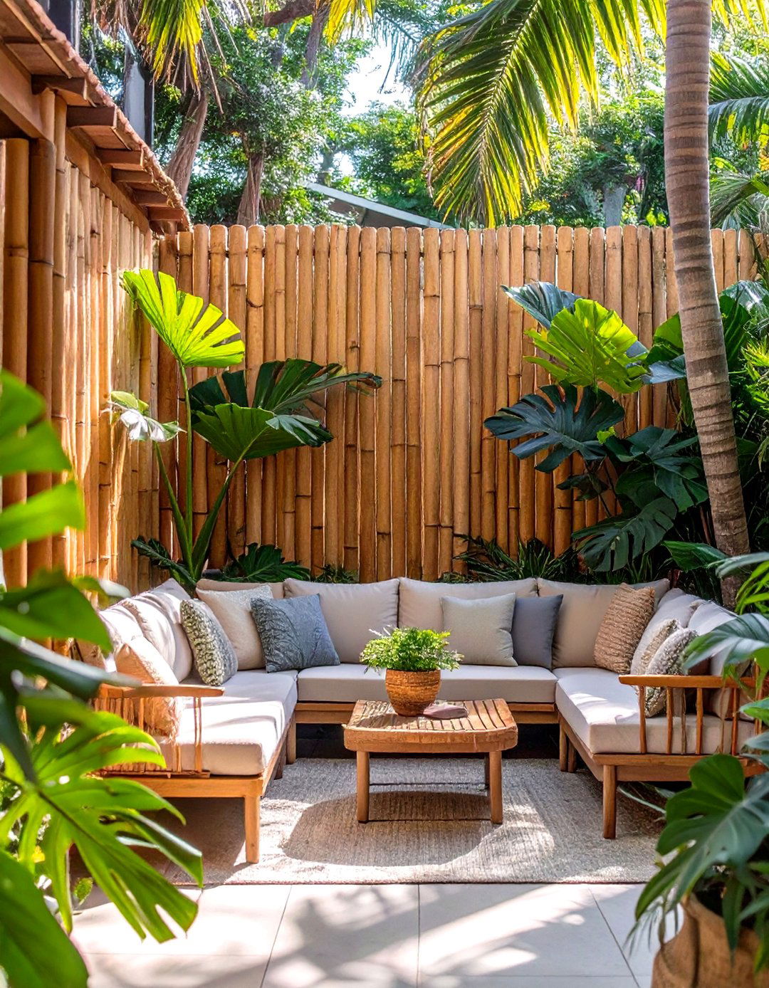 Bamboo Fencing for a Tropical Vibe - 30 outdoor decor ideas