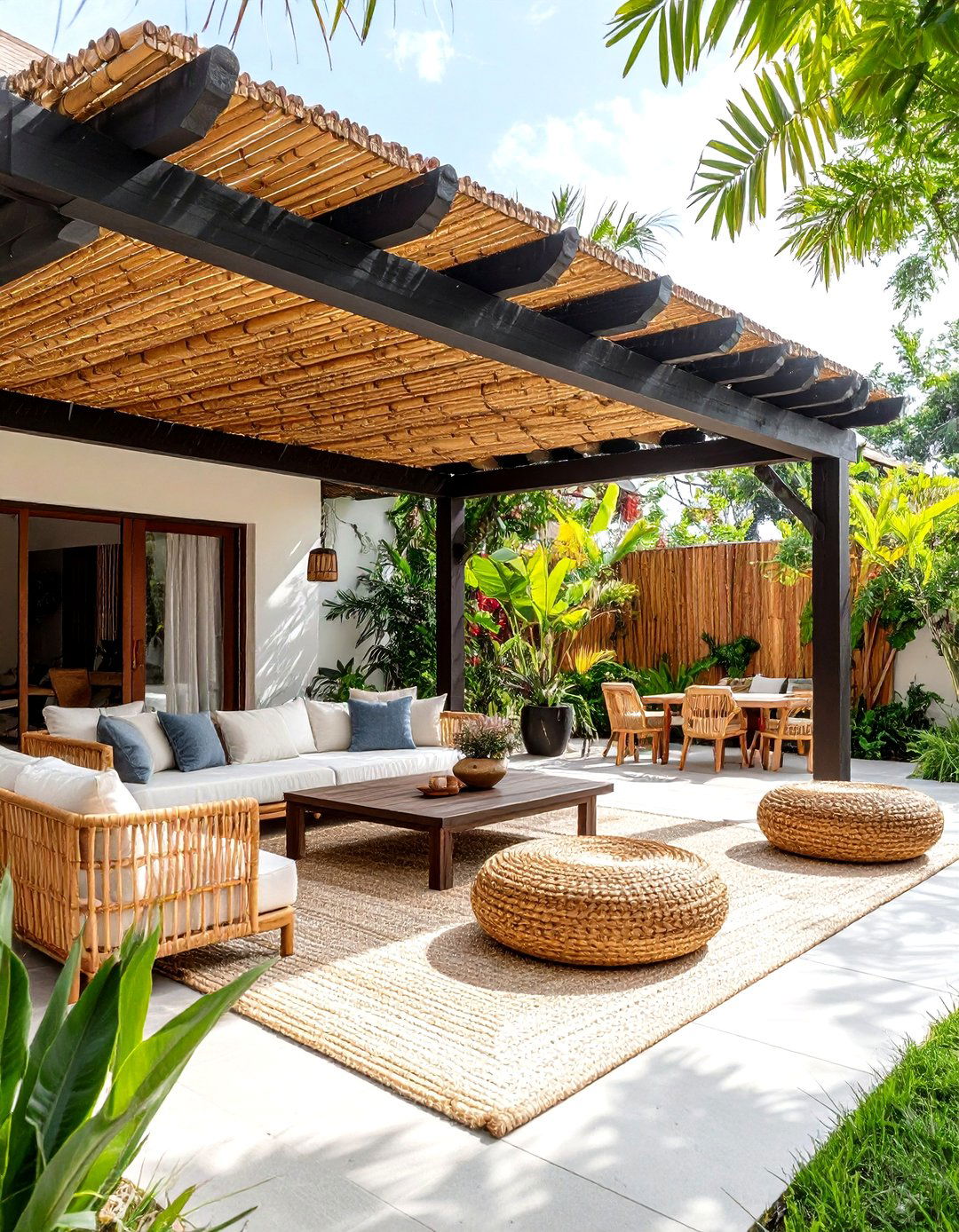 Bamboo Reed Covering - 30 patio covering ideas
