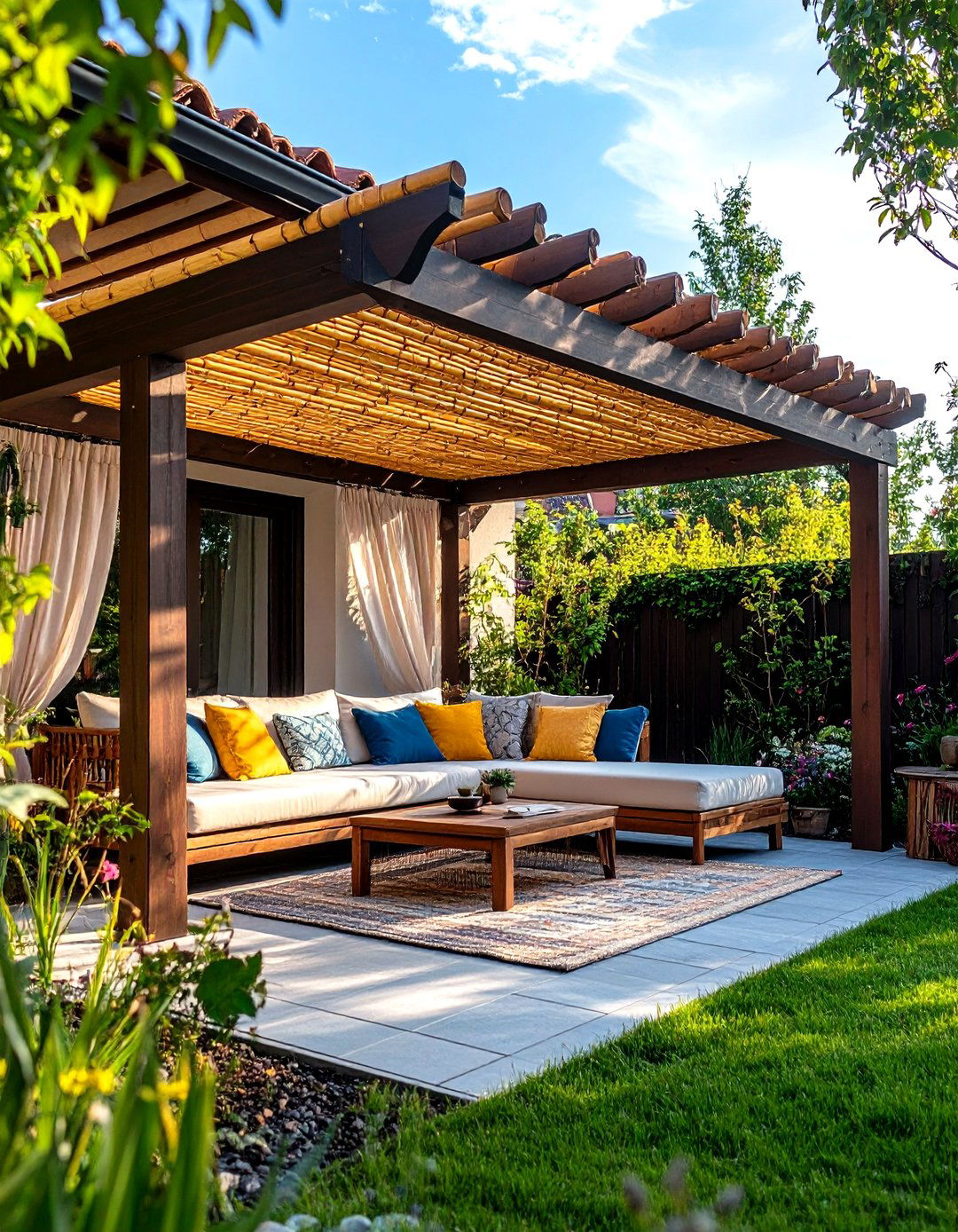 Bamboo Roll Patio Shade - 30 patio roof ideas attached to house