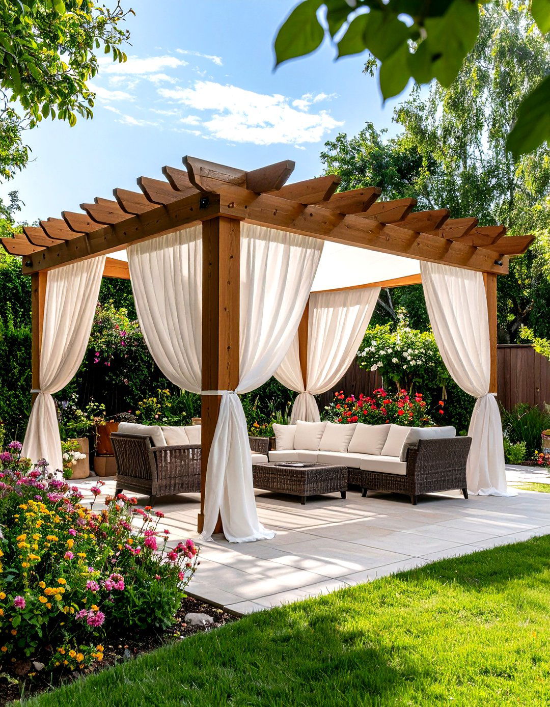 Bamboo Roof Pergola for a Tropical Vibe - 30 patio pergola ideas