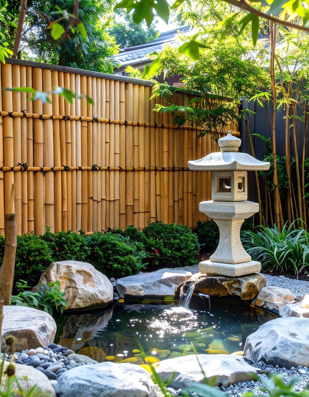 Bamboo Screen Fence - 30 small garden fence ideas