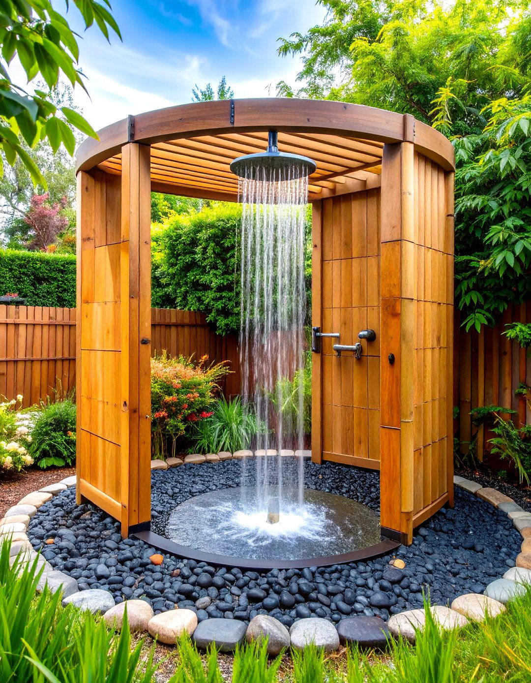 Bamboo Screen Outdoor Shower Enclosure - 30 outdoor shower enclosure ideas