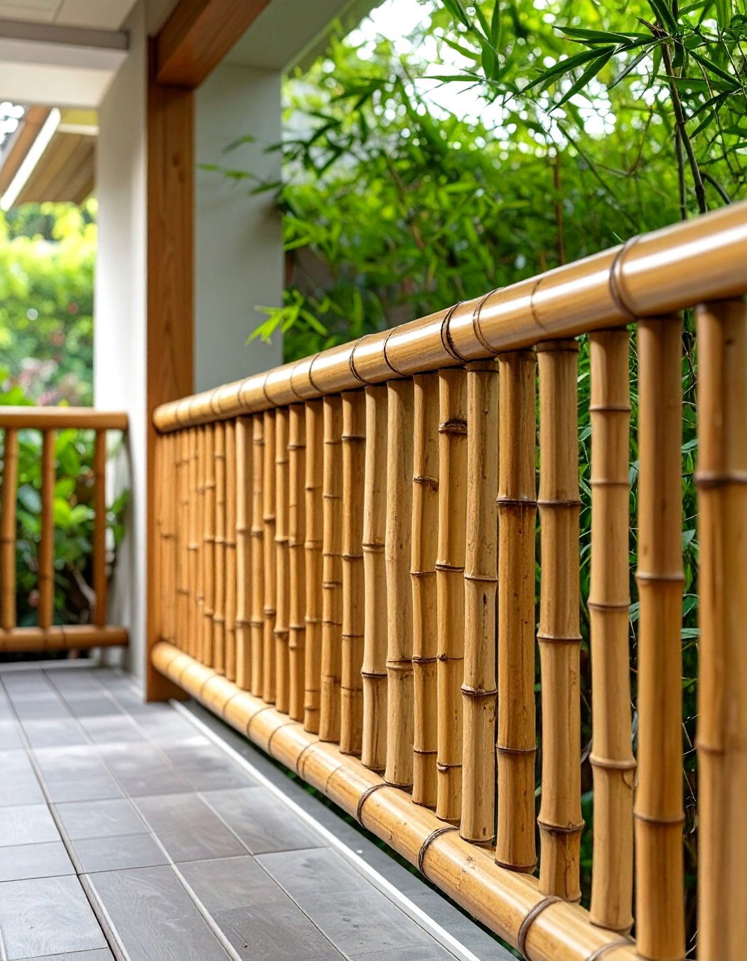 Bamboo Screen Porch Railing - 30 small front porch railing ideas