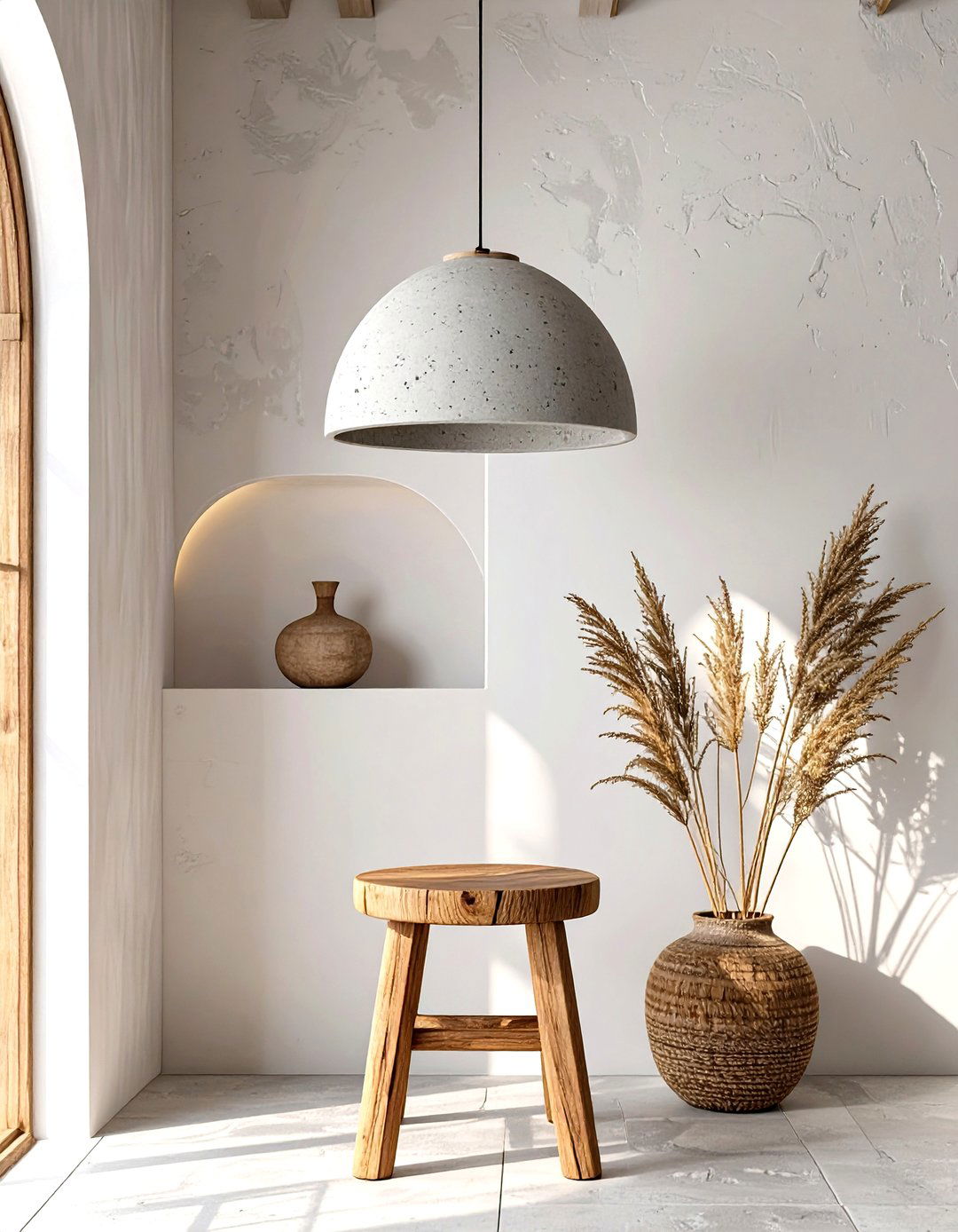 Bare Concrete or Plaster Fixture - 30 small entryway lighting ideas