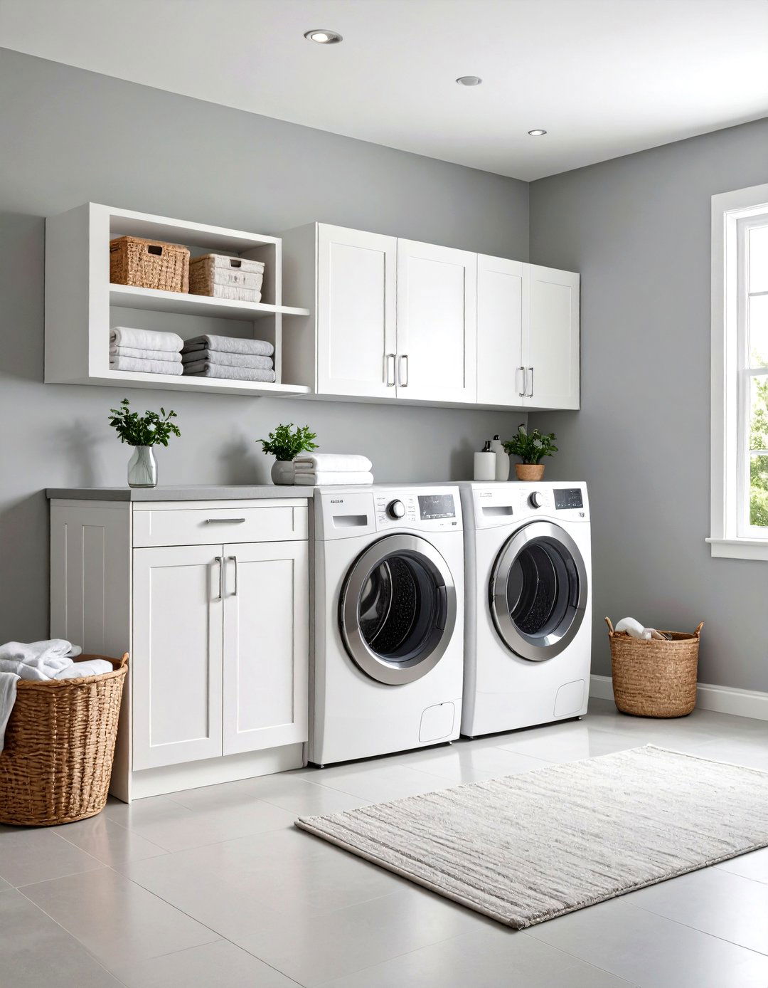Barely There Gray Laundry Room - 30 laundry room paint ideas