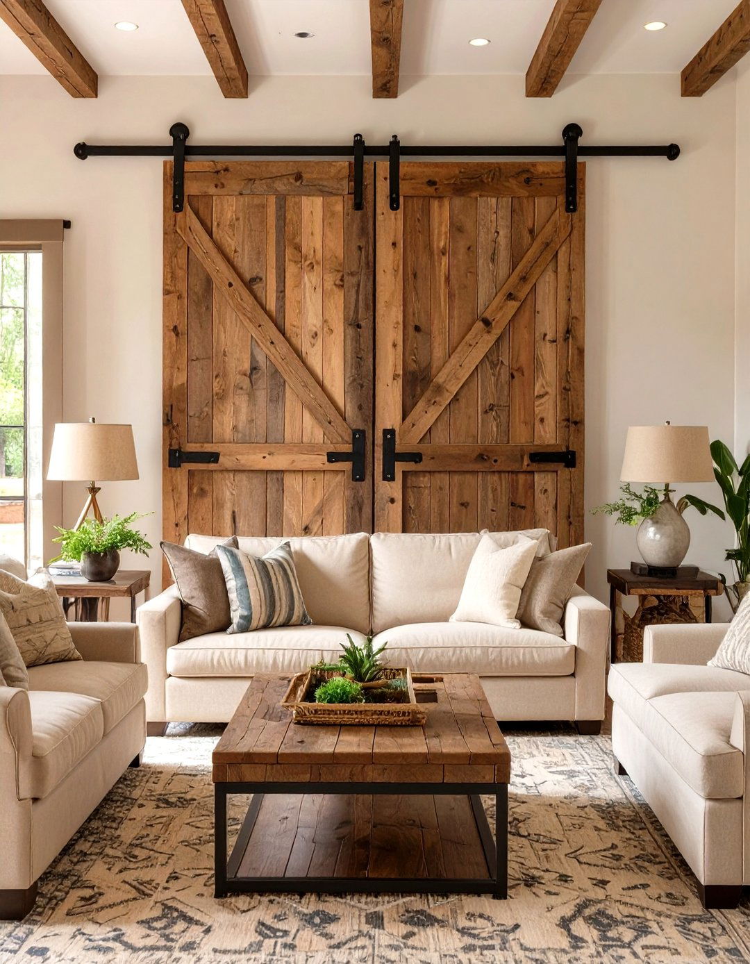Barn Door Accent Wall - 30 country living room ideas