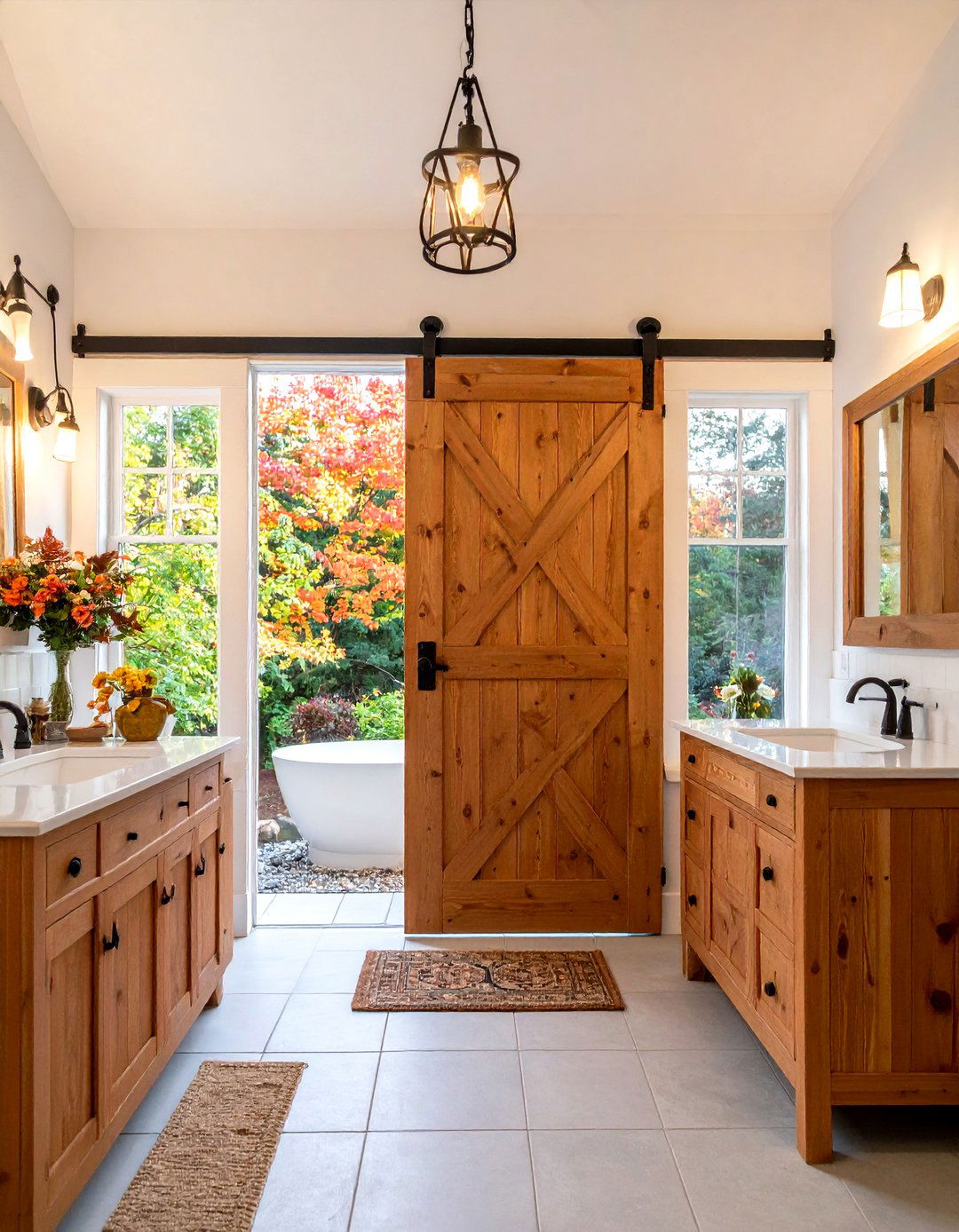 Barn Door on a Track - 30 remodel small bathroom ideas