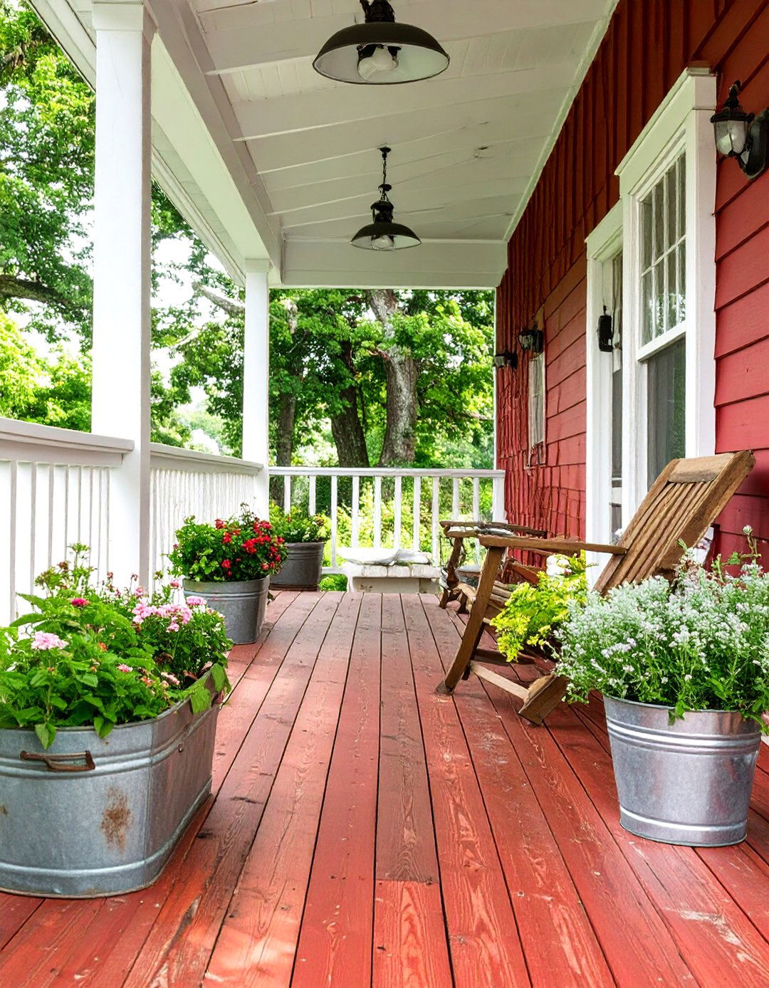Barn Red Painted Deck - 30 deck painting ideas