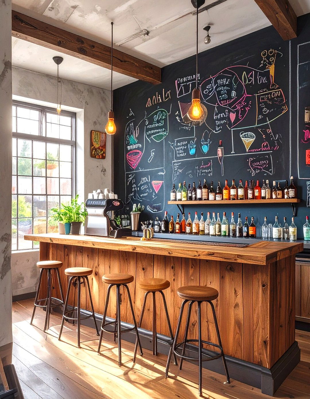 Basement Wet Bar with Chalkboard Wall - 30 wet bar ideas for basement
