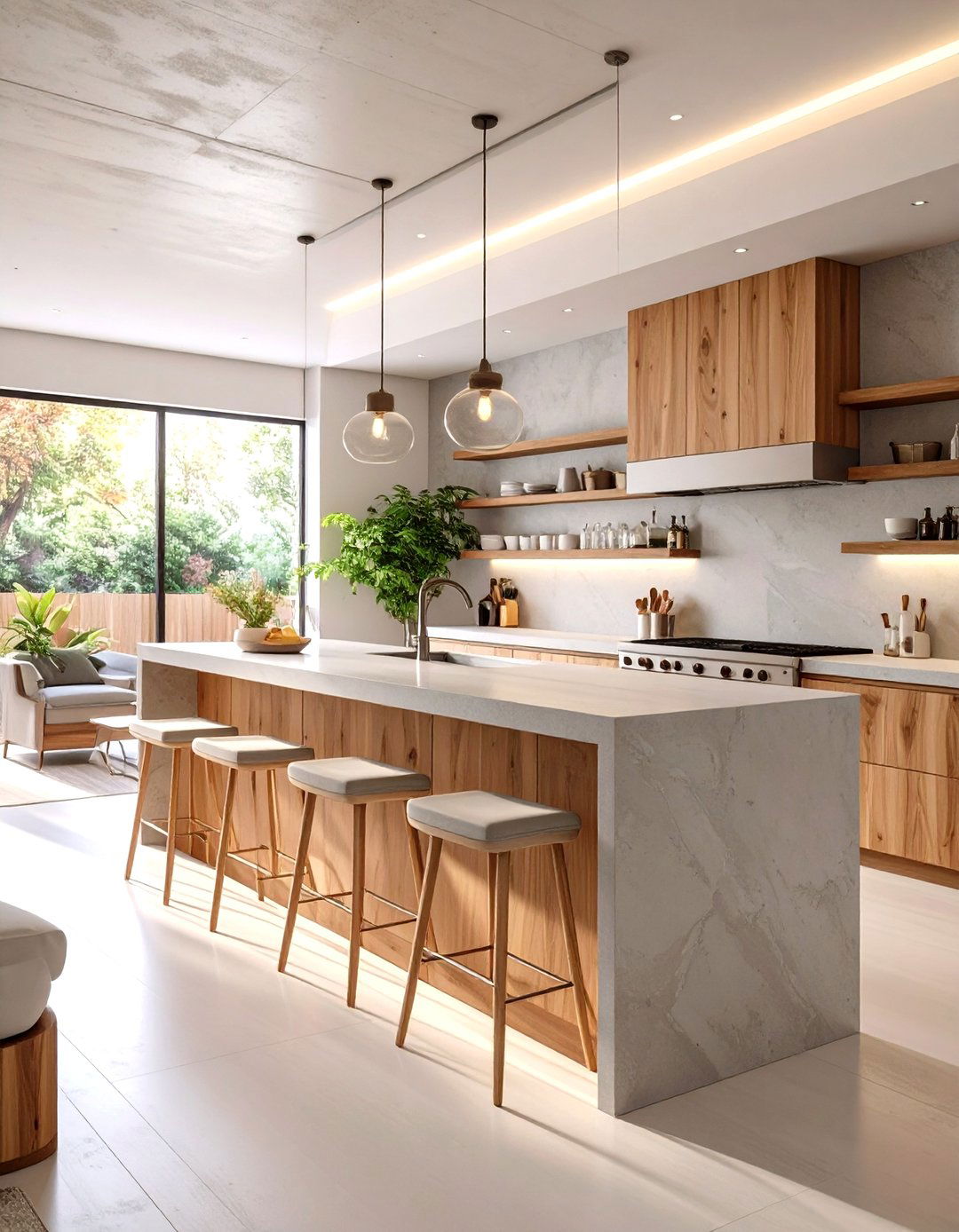 Basement Wet Bar with Concrete Countertops - 30 wet bar ideas for basement