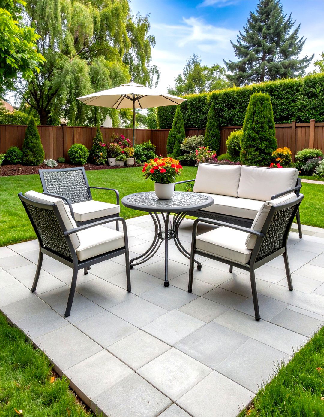Basic Concrete Square Paver Patio - 30 paver patio ideas on a budget