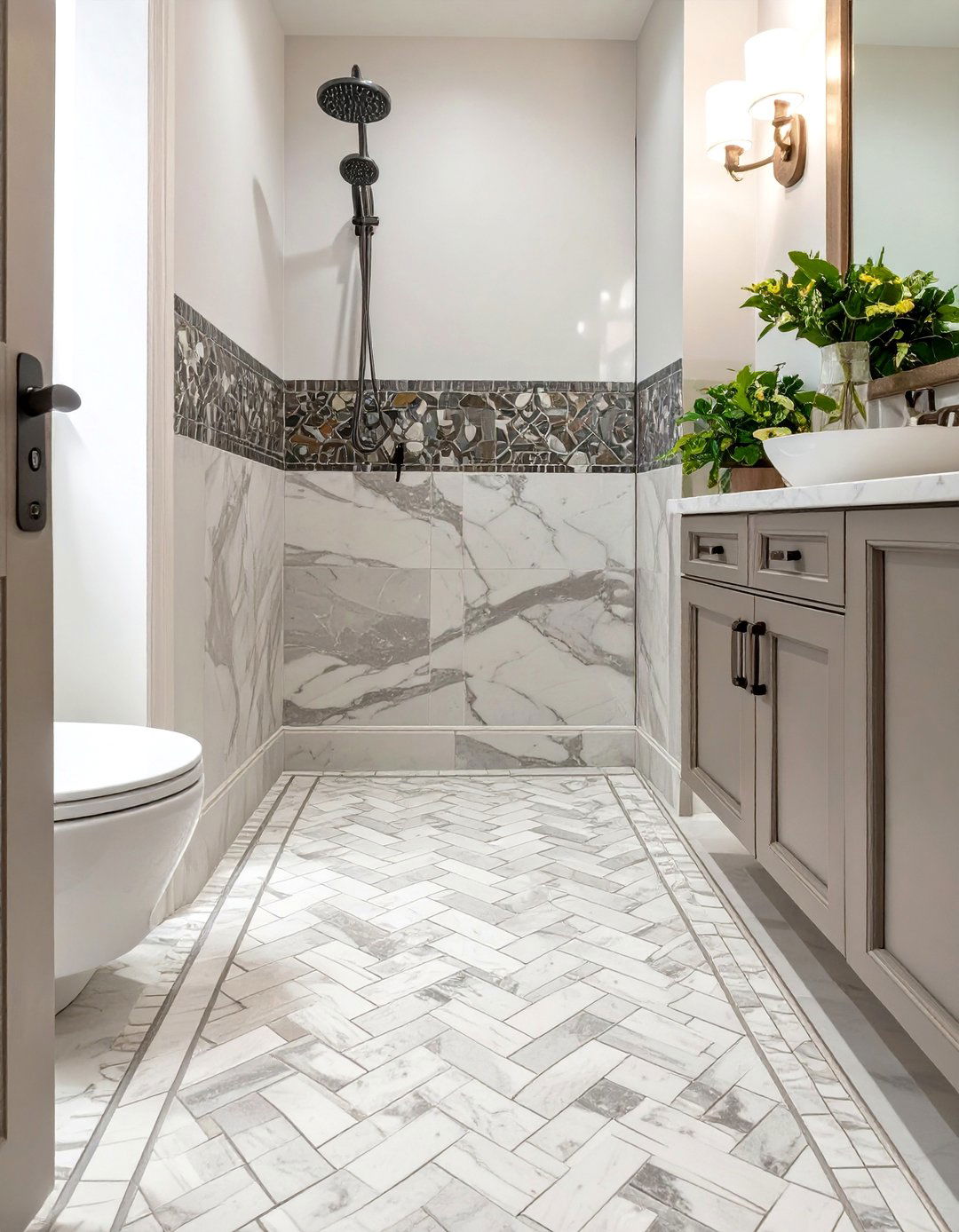 Basket Weave Mosaic Shower Tiles - 30 shower bathroom tile ideas
