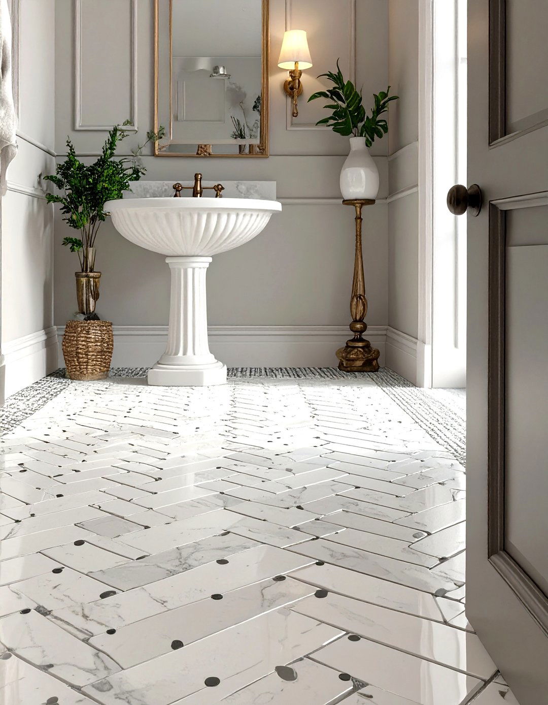 Basketweave Mosaic Tiles - 30 tile ideas for bathroom