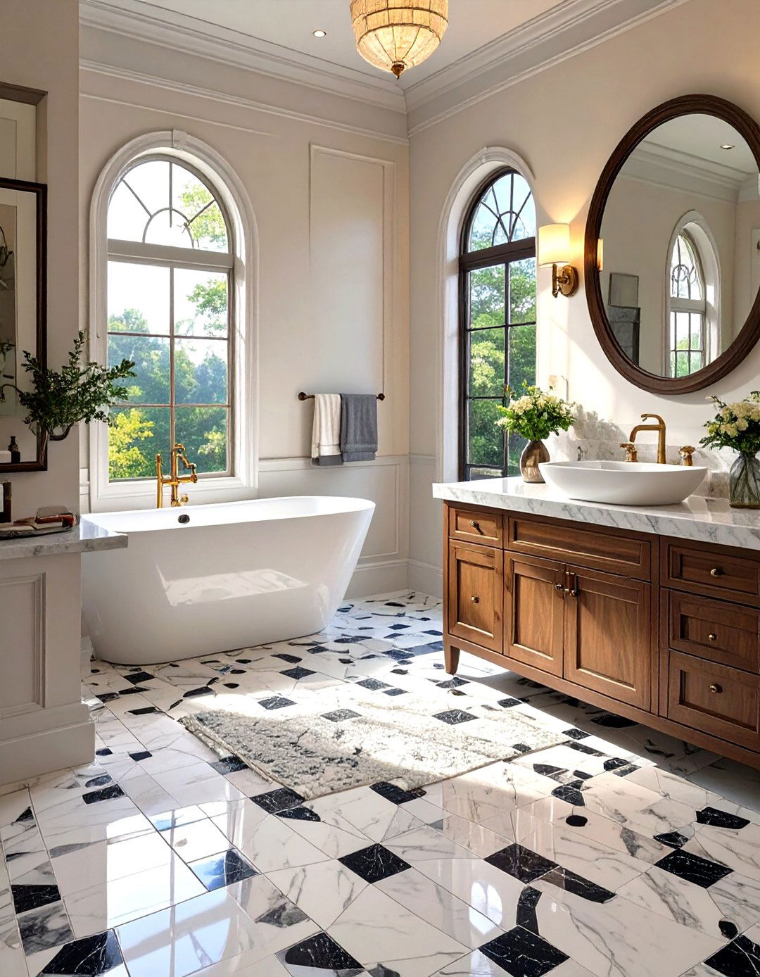 Basketweave Mosaic Tiles - 30 washroom and bathroom tiles design ideas
