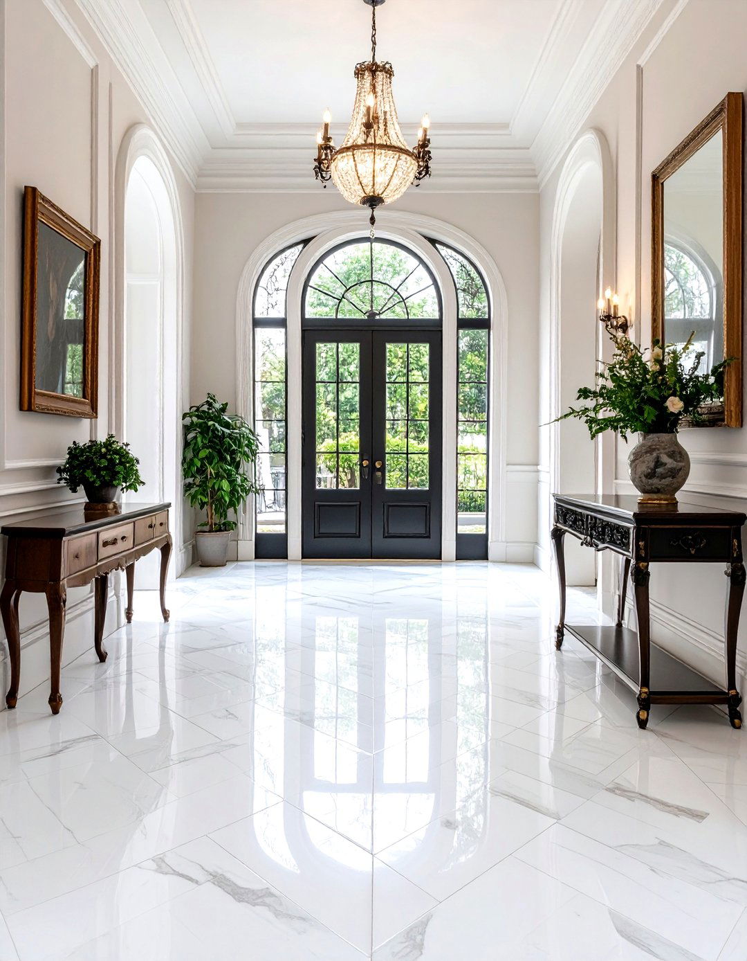 Basketweave Pattern Entryway Tile - 30 entryway tile ideas