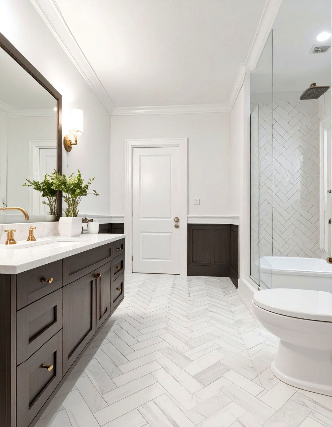 Basketweave Tile Bathroom Flooring - 30 bathroom flooring ideas