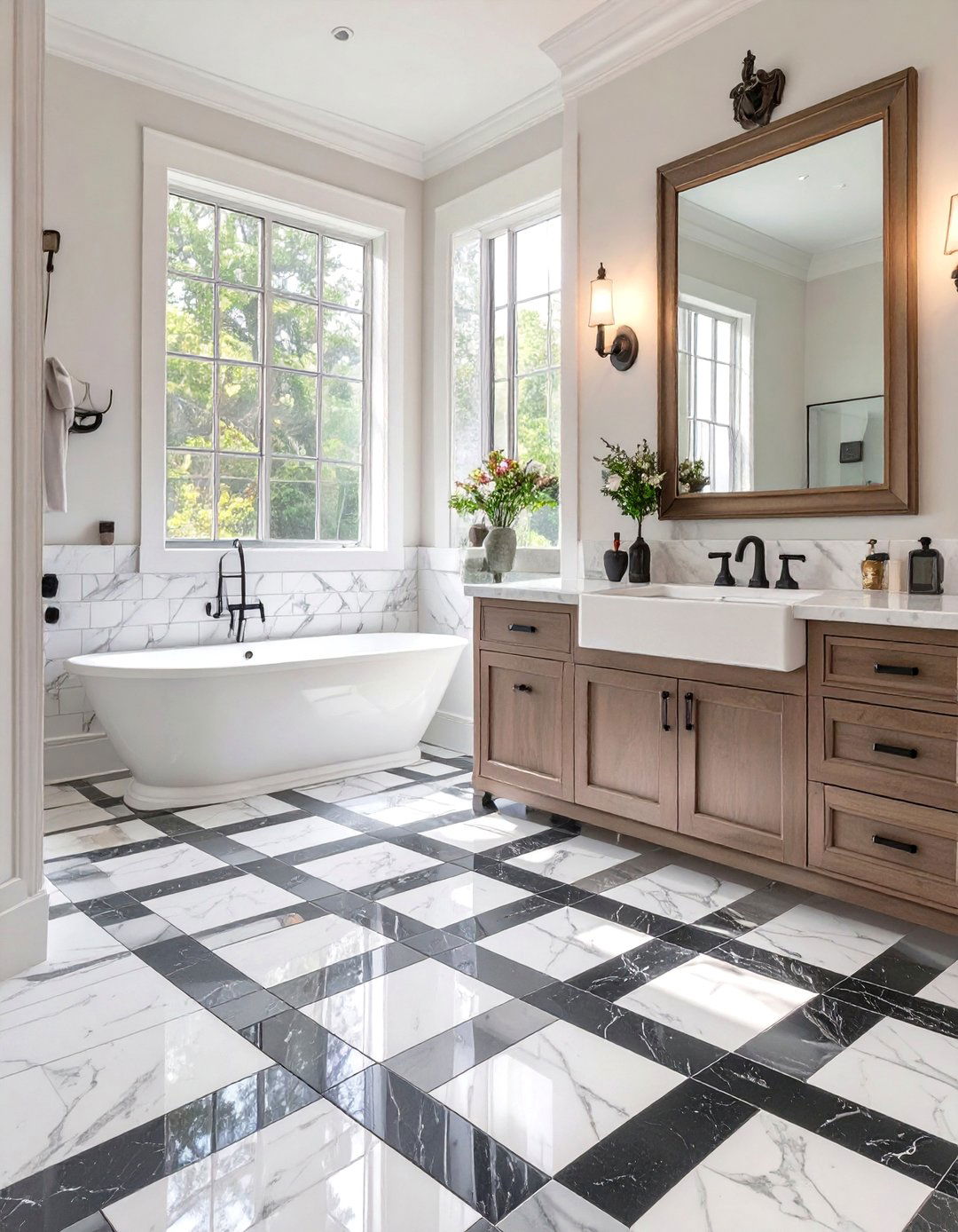 Basketweave Tile Flooring for Small Bathrooms - 30 small bathroom bathroom flooring ideas